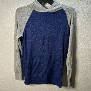 Blue and grey hoodie shirt